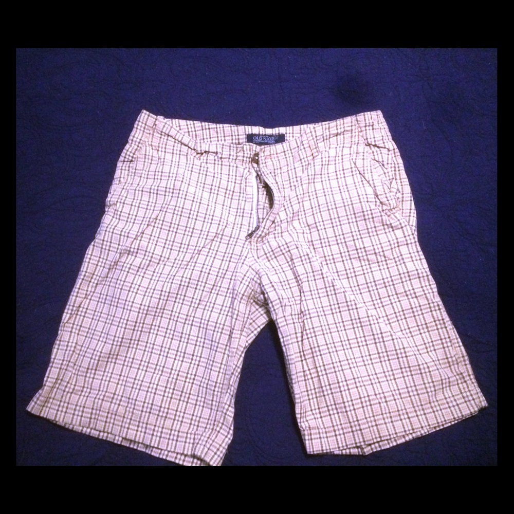 Waist 34 Old Navy Green and Yellow Plaid Shorts